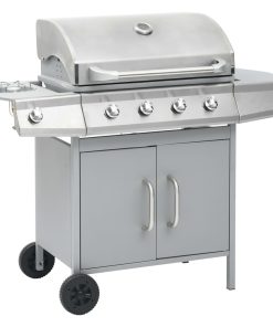 Plinski roštilj s 4+1 zonom za kuhanje srebrni nehrđajući čelik