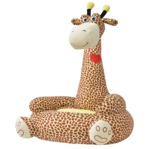Plišana dječja fotelja u obliku žirafe smeđa