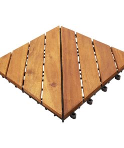 Pločice za trijem 10 kom 30 x 30 cm od masivnog bagremovog drva