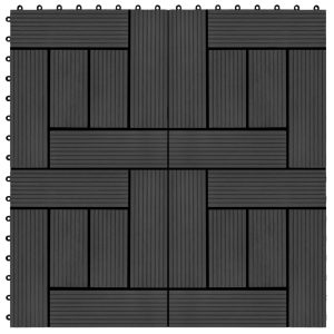 Pločice za trijem 11 kom WPC 30 x 30 cm 1 m² crne