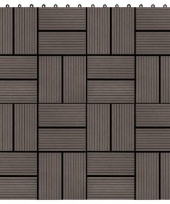 Pločice za trijem 11 kom WPC 30 x 30 cm 1 m² tamnosmeđe