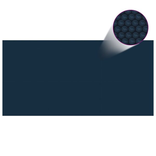 Plutajući PE solarni pokrov za bazen 732 x 366 cm crno-plavi