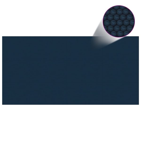 Plutajući PE solarni pokrov za bazen 975 x 488 cm crno-plavi