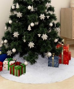 Podloga za božićno drvce bijela 122 cm od umjetnog krzna