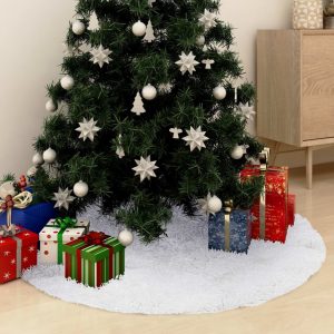 Podloga za božićno drvce bijela 90 cm od umjetnog krzna