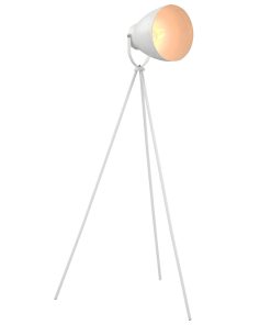 Podna svjetiljka s tronošcem metalna bijela E27