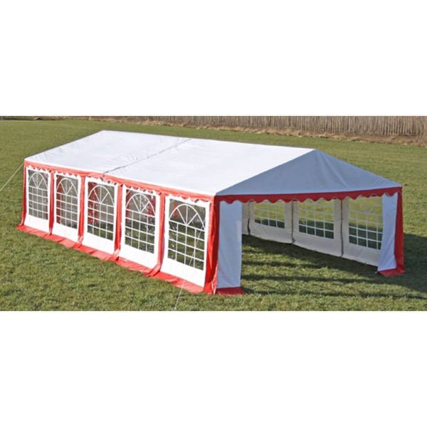 Pokrivač šatora za zabave i bočni paneli 10 x 5 m Crveni i bijeli