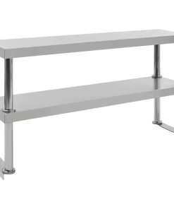 Polica za radni stol s 2 razine 120x30x65 cm nehrđajući čelik