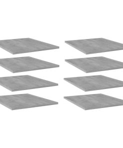Police za knjige 8 kom siva boja betona 40x50x1