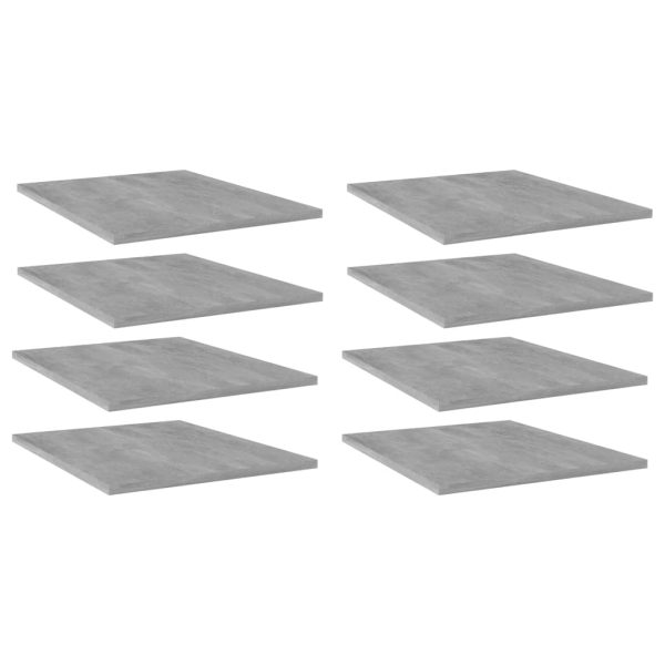 Police za knjige 8 kom siva boja betona 40x50x1