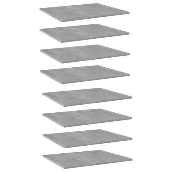 Police za knjige 8 kom siva boja betona 60x50x1