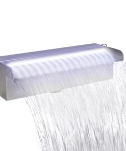 Pravokutna fontana za bazen s LED svjetlom nehrđajući čelik 30 cm