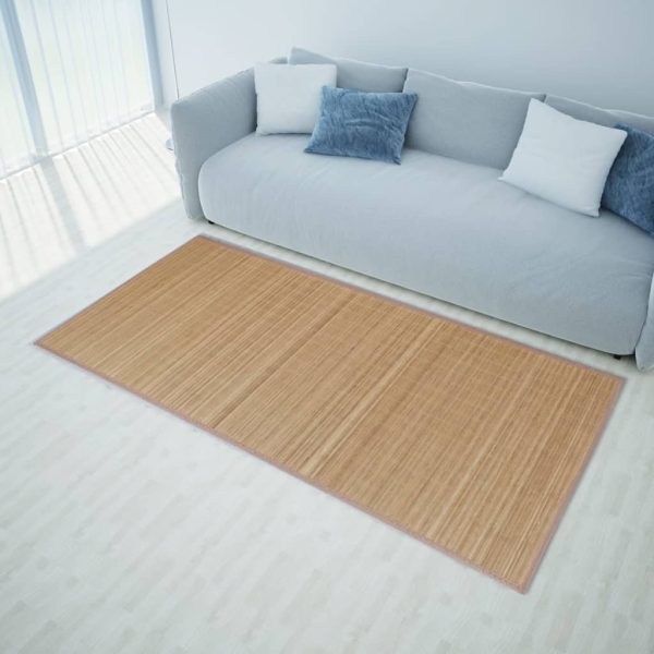 Pravokutni smeđi tepih od bambusa 150 x 200 cm