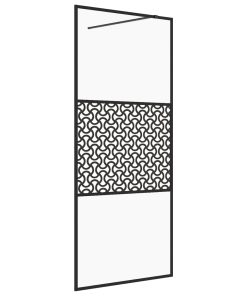 Pregrada za tuširanje s prozirnim staklom ESG 100 x 195 cm crna