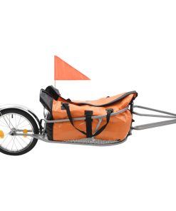 Prikolica za bicikl s torbom narančasto-crna