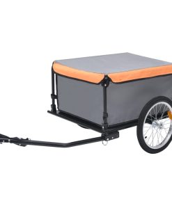 Prikolica za bicikl sivo-narančasta 65 kg