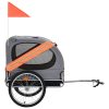 Prikolica za bicikl za psa narančasto-siva