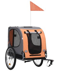 Prikolica za bicikl za psa narančasto-siva