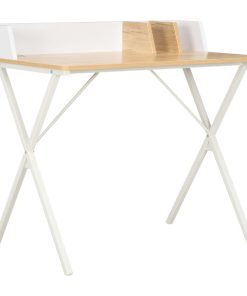 Radni stol bijela i prirodna boja 80 x 50 x 84 cm