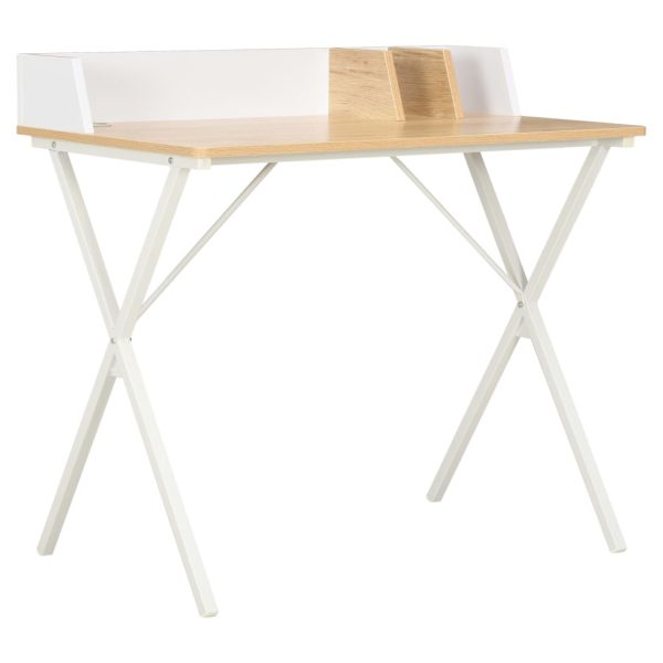 Radni stol bijela i prirodna boja 80 x 50 x 84 cm