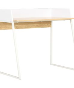 Radni stol bijeli i boja hrasta 90 x 60 x 88 cm