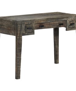 Radni stol crni 110 x 50 x 75 cm od masivnog drva manga