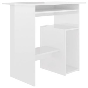 Radni stol visoki sjaj bijeli 80 x 45 x 74 cm od iverice