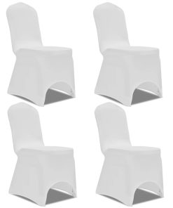 Rastezljiva navlaka za stolice 4 kom Bijela boja