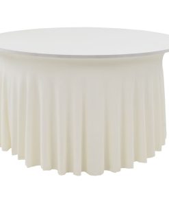 Rastezljive navlake za stol 2 kom duge 180 x 74 cm krem