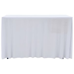 Rastezljive navlake za stol 2 kom duge 183 x 76 x 74 cm bijele