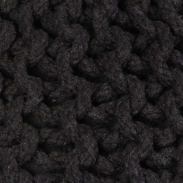 Ručno pleteni pamučni tabure 50x35 cm crni