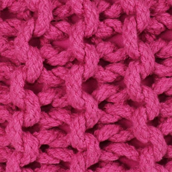 Ručno pleteni pamučni tabure 50x35 cm ružičasti