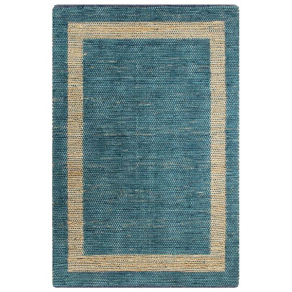 Ručno rađeni tepih od jute plavi 80 x 160 cm