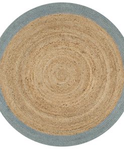 Ručno rađeni tepih od jute s maslinastozelenim rubom 90 cm