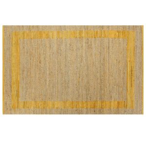 Ručno rađeni tepih od jute žuti 120 x 180 cm