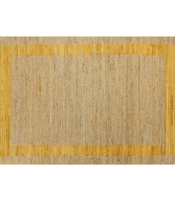 Ručno rađeni tepih od jute žuti 80 x 160 cm