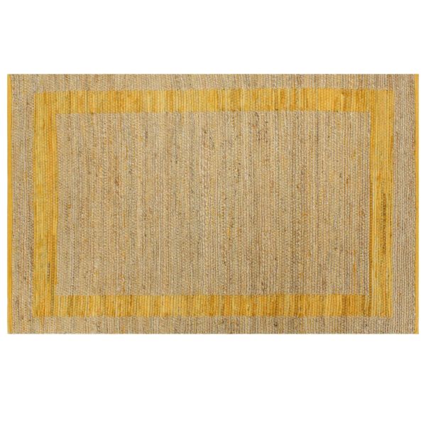 Ručno rađeni tepih od jute žuti 80 x 160 cm