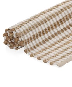 Ručno tkani tepih od jute i tkanine 120 x 180 cm prirodni i bijeli