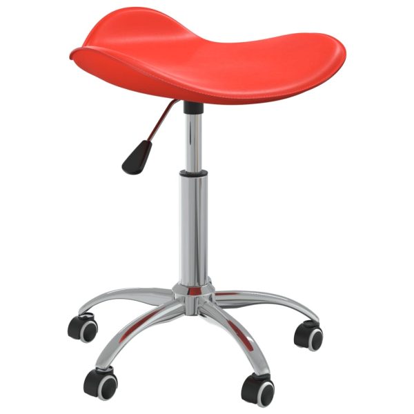Salonski stolac od umjetne kože crveni