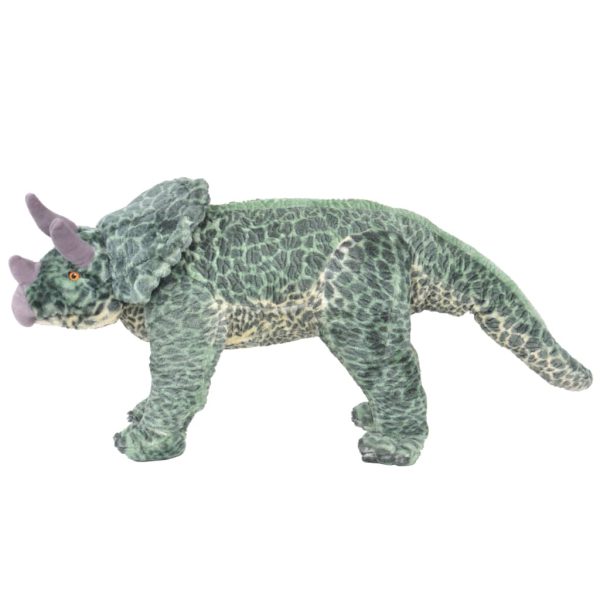 Samostojeći plišani dinosaur triceratops zeleni XXL
