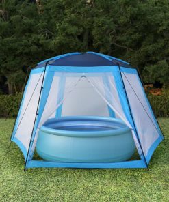 Šator za bazen od tkanine 590 x 520 x 250 cm plavi