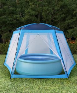 Šator za bazen od tkanine 660 x 580 x 250 cm plavi
