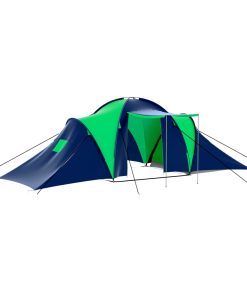 Šator za kampiranje od tkanine za 9 osoba plavo-zeleni