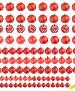 Set božićnih kuglica 100 komada 3/4/6 cm crveni