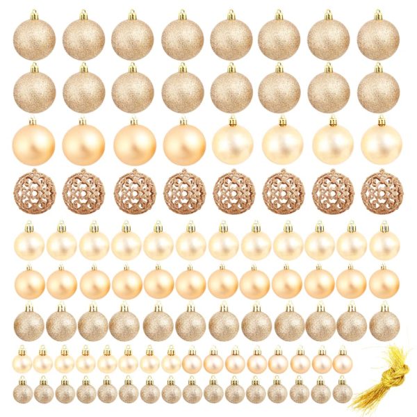 Set božićnih kuglica 100 komada 3/4/6 cm ružičasti/zlatni