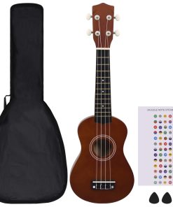 Set dječjeg ukulelea Soprano s torbom boja tamnog drva 21 "