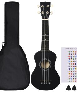 Set dječjeg ukulelea Soprano s torbom crni 21 "