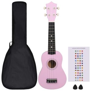 Set dječjeg ukulelea Soprano s torbom ružičasti 21 "