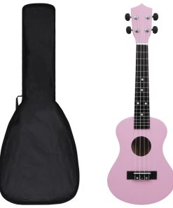 Set dječjeg ukulelea Soprano s torbom ružičasti 23 "