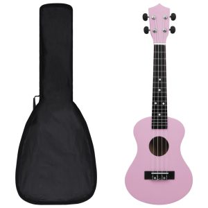 Set dječjeg ukulelea Soprano s torbom ružičasti 23 "